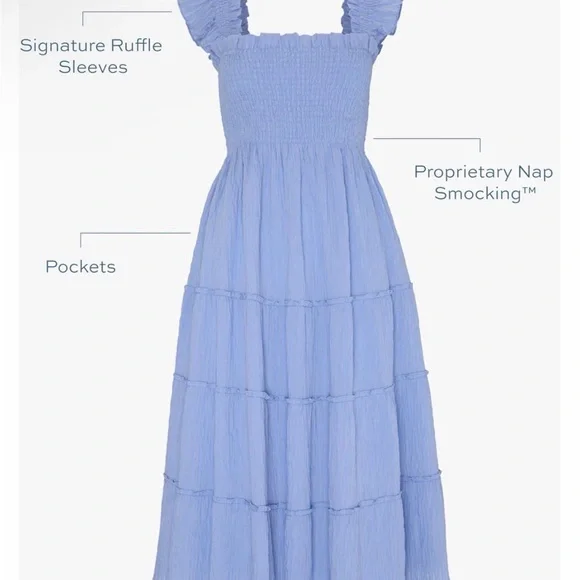 Hill House Ellie Nap Dress Bluebird Seersucker - Picture 6 of 6